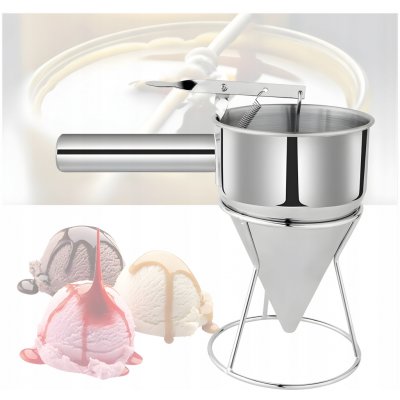 Trychtýř dávkovač porcovací dávkovač na omáčky voskového těsta ocel 1,2 l stojan – Sleviste.cz