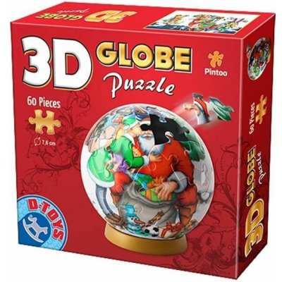 D-TOYS 3D Globe puzzle Máme rádi Santu 60 ks