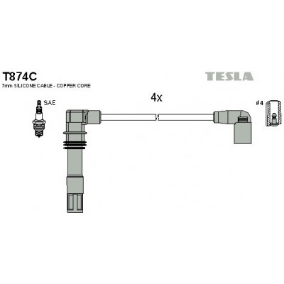TESLA Sada kabelů pro zapalování T874C – Hledejceny.cz