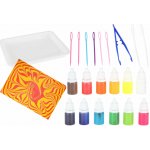 KIK KX2949 Sada pro malování na vodě Ebru, 12 barev – Hledejceny.cz