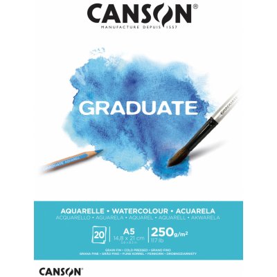 Canson Graduate Watercolour Skicák v lepené vazbě A5, 250g, 20 listů – Zboží Dáma