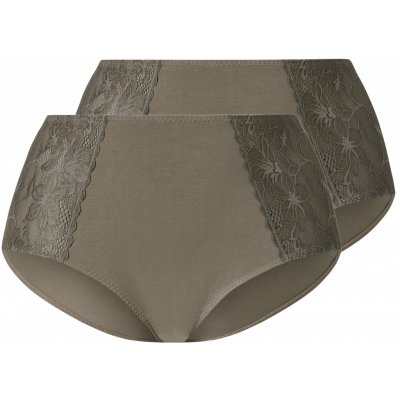 esmara Dámské kalhotky s vysokým pasem 2 kusy khaki – Zboží Dáma