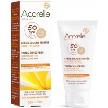 Acorelle tónovací opalovací krém na obličej SPF50 clair light 50 ml