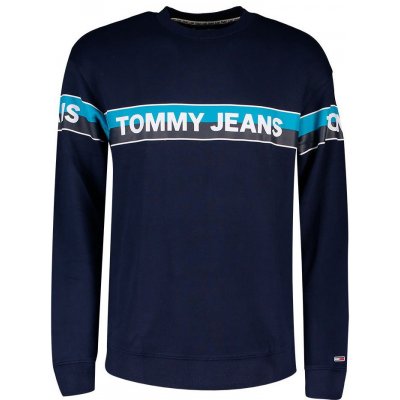 Tommy Hilfiger TOMMY JEANS tmavě modrá mikina TJM BAND LOGO CREW – Zbozi.Blesk.cz