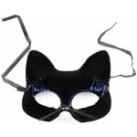 Prima-obchod maska škraboška sametová s glitry kočka 4 černá modrá