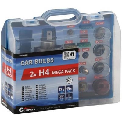 Compass Sada autožárovek MEGA H4+H4+pojistky 08519