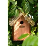 Esschert Design Dřevěná Budka "BEST FOR BIRDS" antik, slaměná střecha Střízlík obecný 21 cm – Hledejceny.cz