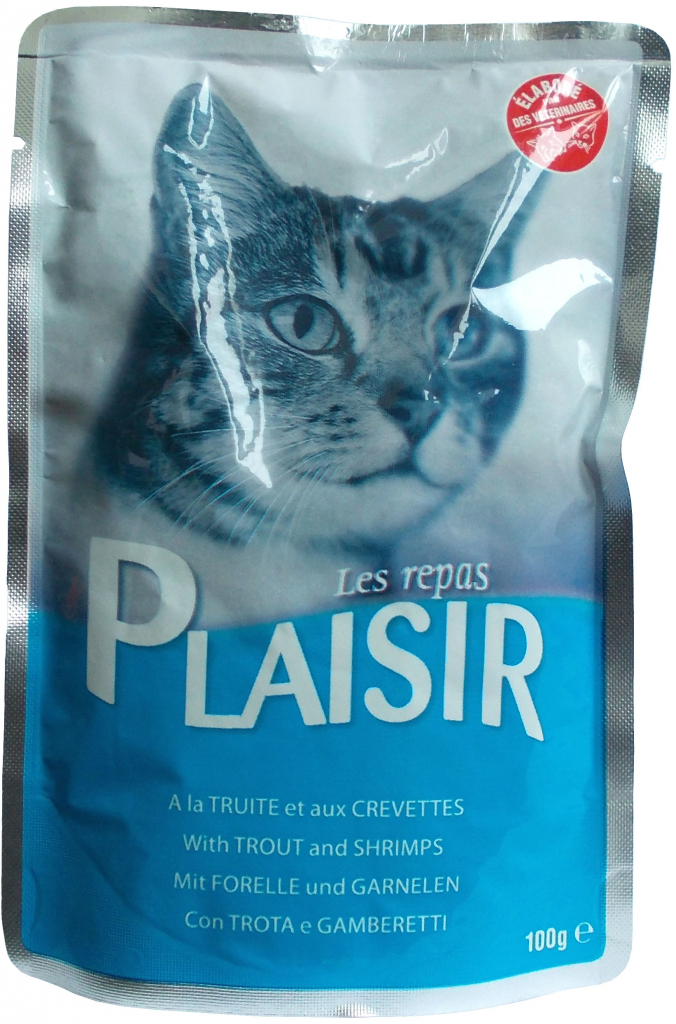 Plaisir Cat pstruh & krevety 22 x 100 g