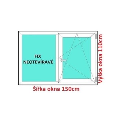 Soft Dvoukřídlé plastové okno 150x110 cm FIX+OS – Sleviste.cz