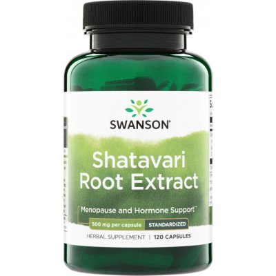 Swanson Shatavari Root Extract Standardized standardizovaný extrakt Chřest hroznovitý kořen 500 mg 120 kapslí – Hledejceny.cz