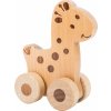 Dřevěná hračka Small Foot zvířátko na kolečkách 1 ks žirafa