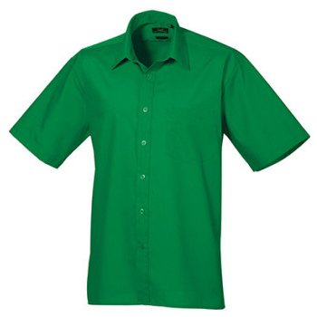 Premier Workwear pánská košile s krátkým rukávem PR202 emerald