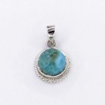 Zlato-Minerály Stříbrný přívěsek larimar SP05898ss