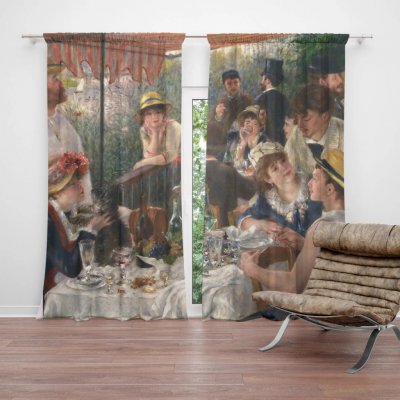 Sablio Závěs Snídaně veslařů - Auguste Renoir: 2ks 140x250cm – Hledejceny.cz