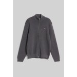 Gant Textured Cotton Full Zip Cardigan šedá – Zboží Dáma