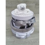 Pastell decor Plenkový dort dvoupatrový neutrální Vel. 3 - Miminko váží 4 až 9 kg, Velikost oblečení: 62/68 - Miminku jsou 3 až 6 měsíců – Zboží Dáma