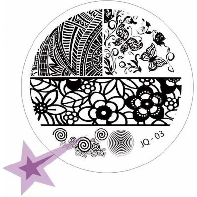 Starnails Razítkovací destička JQ03 ornamenty motýli – Zboží Dáma