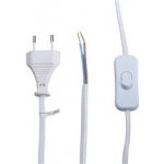 Solight Solight flexo šňůra, 2m, 2 x 0,75mm2, bílá, plochá, vypínač, PF50 – Zboží Živě