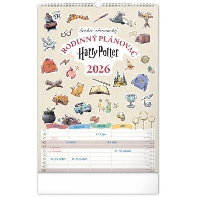 RODINNÝ PLÁNOVACÍ HARRY POTTER NÁSTĚNNÝ 33x46 2026 – Sleviste.cz