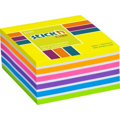 Stick´n Samolepicí bločky Stick´n by Hopax - 76 x 76 mm / 400 lístků / neon mix žlutá – Hledejceny.cz