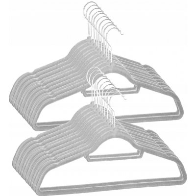 SPRINGOS Velurová ramínka šedá 20 ks HG0063 – Zboží Dáma