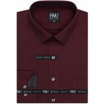 AMJ pánská bavlněná košile dlouhý rukáv prodloužená délka VDPR1428 vínová jemně tečkovaná – Sleviste.cz