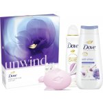 Dove Unwind Dove Advanced Care Antistress sprchový gel 225 ml + Dove Advanced Care Soft Feel antiperspirant ve spreji 72h 150 ml + Dove Relaxing tuhé mýdlo 90 g – Sleviste.cz
