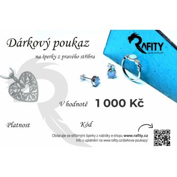 Rafity 1000Kč - Tištěný dárkový poukaz TD0001-1000