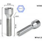 Kolový šroub M14x1,5x55 kužel s vnitřním mnohohranem, VSTD55 ; průměr 23mm, výška 80,5