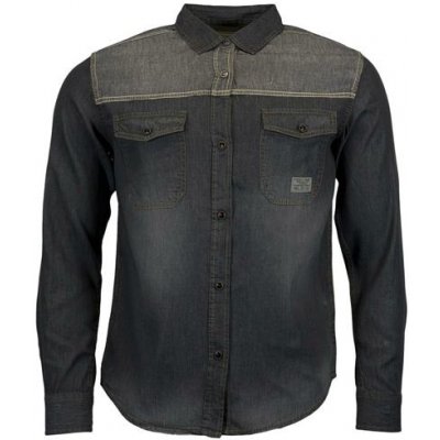 OEM pánská džínová košile s dlouhým rukávem Feiler černo-šedá – Zboží Mobilmania