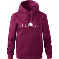 EKG bubeník Oversized mikina dámská Moon kratší + širší Fuchsiová