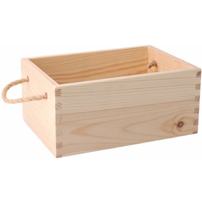 ČistéDřevo dřevěný box s úchyty 24 x 17 x 11 cm