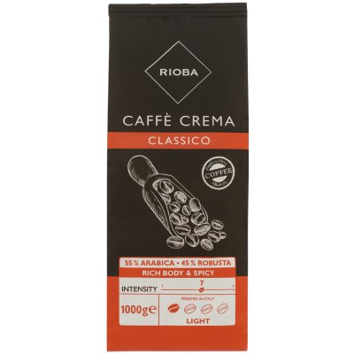 Rioba Káva míchaná Caffè Crema Classico zrnková 1 kg – Hledejceny.cz