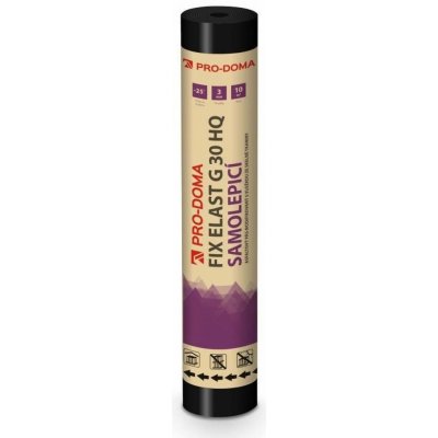 Pás asfaltový FIX ELAST G 30 HQ samolepicí PRO-DOMA 10 m²/role – tloušťka 3 mm – Sleviste.cz