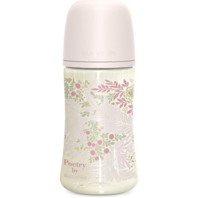 Suavinex kojenecká láhev Poetry fyziol průtok růžová 270ml – Zboží Dáma