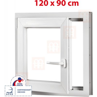 OKNA HNED Plastové okno 120x90 cm (1200x900 mm) bílé otevíravé i sklopné levé – Zboží Mobilmania