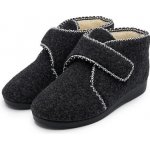 Vlnka kotníkové bačkory z vlněného filcu na suchý zip tmavě šedá – Zboží Dáma