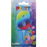 Wiky Párty svíčka číslo 6 Duha – Zboží Dáma