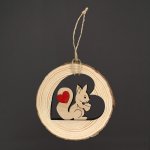 Amadea dřevěná veverka v kruhu na zavěšení masivní dřevo 10 cm český výrobek – Zboží Mobilmania