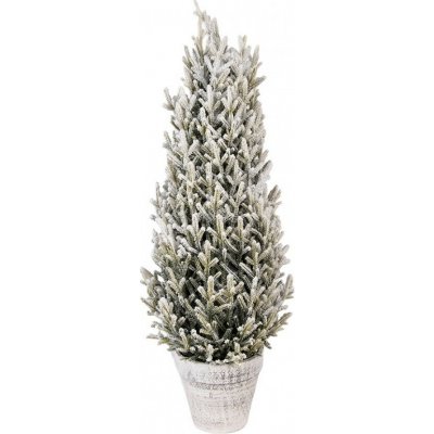 Vánoční dekorace zasněžený jehličnatý stromek v květináči - Ø 27*70 cm - Clayre & Eef – Hledejceny.cz