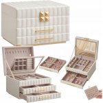Songmics šperkovnice Anah 3 patra bílá – Zboží Dáma