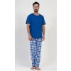 Pánské pyžamo Karel pánské pyžamo kr.rukáv modré
