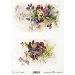Itd. Collection Rýžový papír Macešky v kyticích jarní kvítí A4 – Sleviste.cz