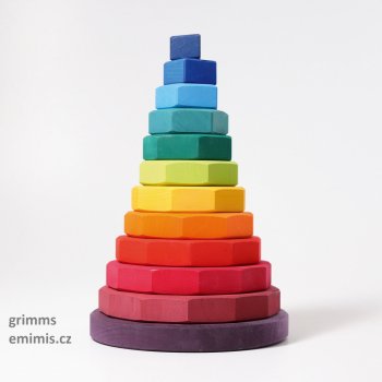 Grimm's Dřevěná skládací pyramida velká 10 ks