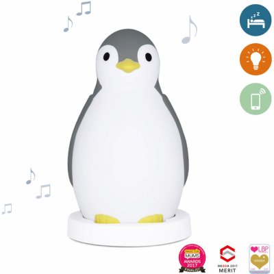 Zazu Sleeptrainer s bezdrátovým reproduktorem Tučňák Pam šedá – Zboží Mobilmania