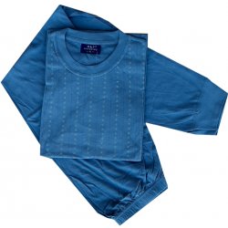 N-feel HFO 01 pánské bavlněné pyžamo s dlouhým rukávem modré