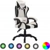 Herní křeslo vidaXL Herní židle s RGB LED podsvícením bíločerná umělá kůže