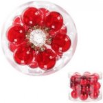 Autronic Ozdoby skleněné barva červená-průhledné pr.4 cm cena za 1 balení 18 ks VAK130-4 – Sleviste.cz