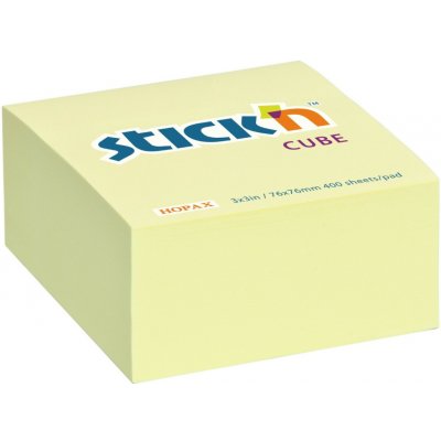 Stick'n 21072 Samolepicí kostka 76x76 mm, 400 lístků, pastelově žluté – Hledejceny.cz