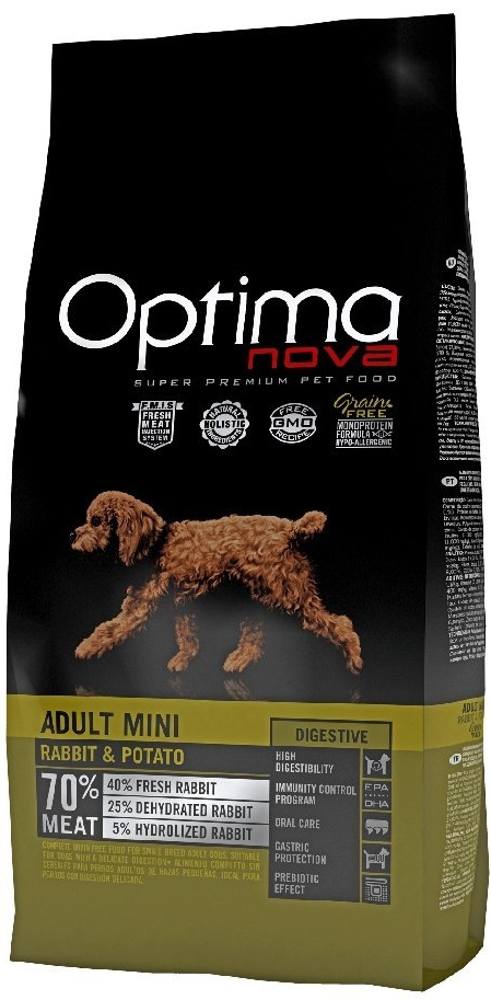 OPTIMAnova Dog Adult Mini Digestion Grain Free Rabbit 2 x 8 kg